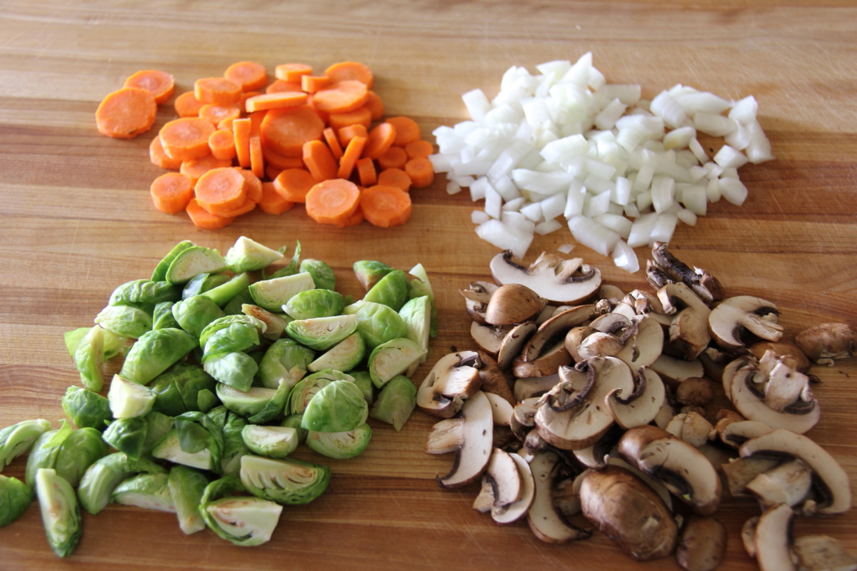 Sliced Veggies for Paleo Breakfast Hash